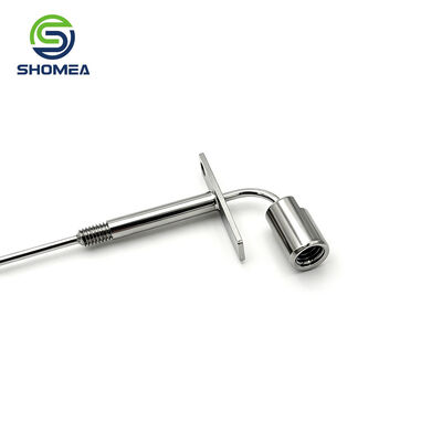 Customized IVD Stainless Steel Flange Temperature Probe with Angled Cylindrical Connector