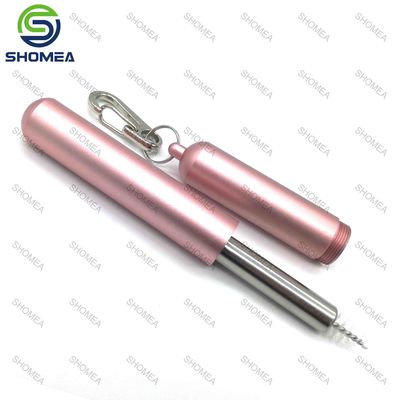 Custom stainless steel folding straw with portable storage case