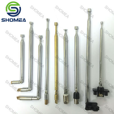 SHOMEA Antenna telescópica de chicote de aço inoxidável / latão personalizada com articulação giratória