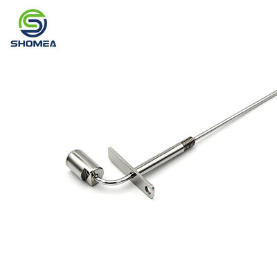 Customized IVD Stainless Steel Flange Temperature Probe with Angled Cylindrical Connector