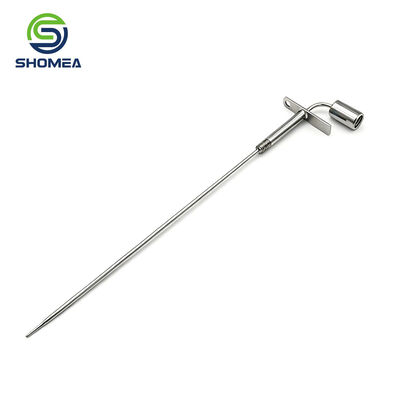 Customized IVD Stainless Steel Flange Temperature Probe with Angled Cylindrical Connector