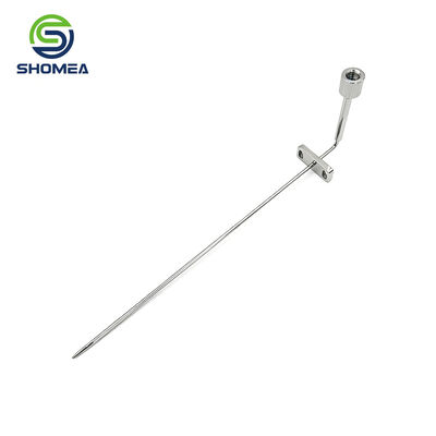 Customized IVD sampling needle with angled flow path deflection structure