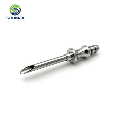 Customized burr free stainless steel cannula for precision fluid transfer device
