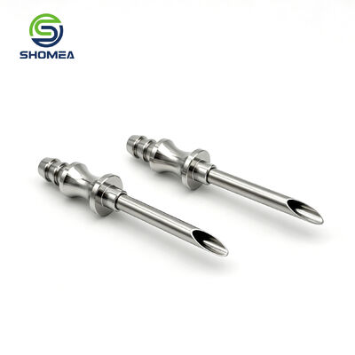 Customized burr free stainless steel cannula for precision fluid transfer device